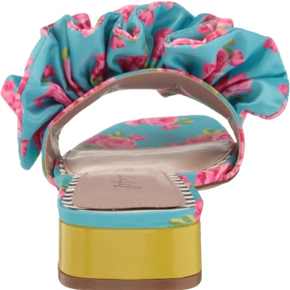Betsey Johnson- Floral Blue and Pink Women's Sandals - Picture 3 of 9